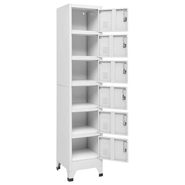 vidaXL Oppbevaringsskap lysegrå 38x40x180 cm stål
