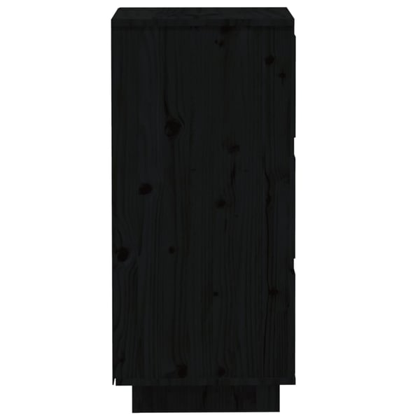 vidaXL Skjenker 2 stk svart 32x34x75 cm heltre furu