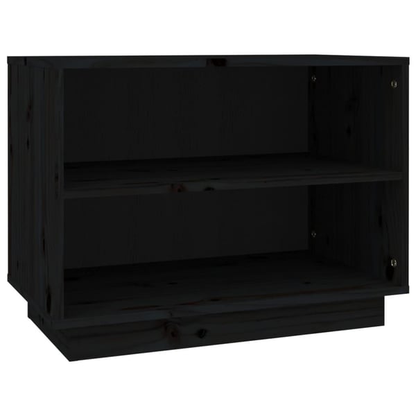 vidaXL Skohylle svart 60x34x45 cm heltre furu