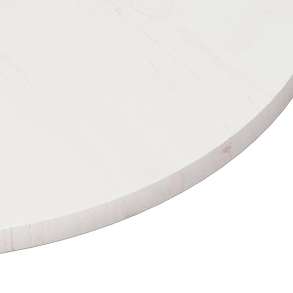 vidaXL Bordplate hvit Ø80x2,5 cm heltre furu