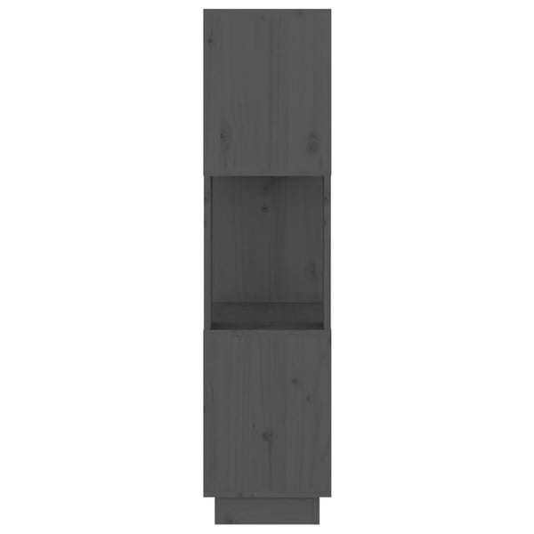 vidaXL bogreol/rumdeler 51x25x101 cm massivt fyrretræ grå