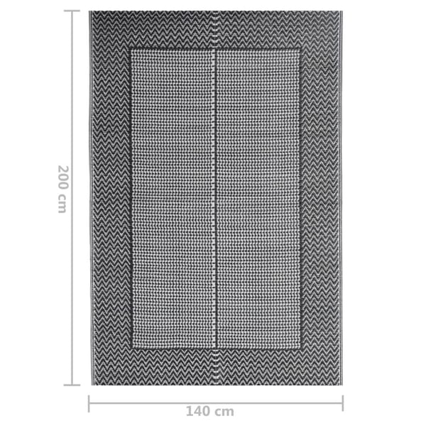 vidaXL Uteteppe ARAKIL svart 140x200 cm PP