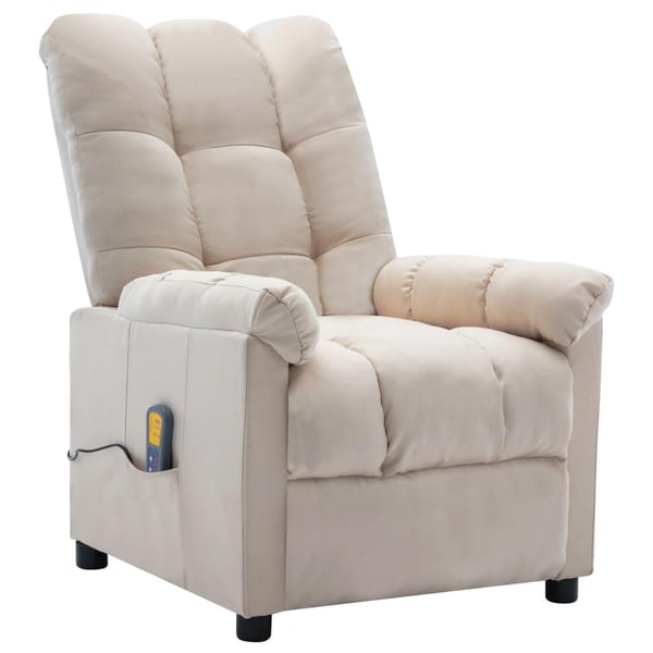 vidaXL massagestol stof cremefarvet