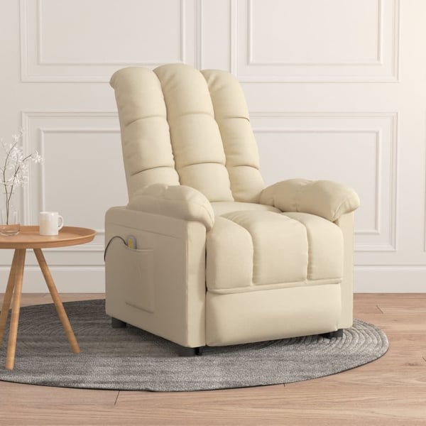 vidaXL massagestol stof cremefarvet