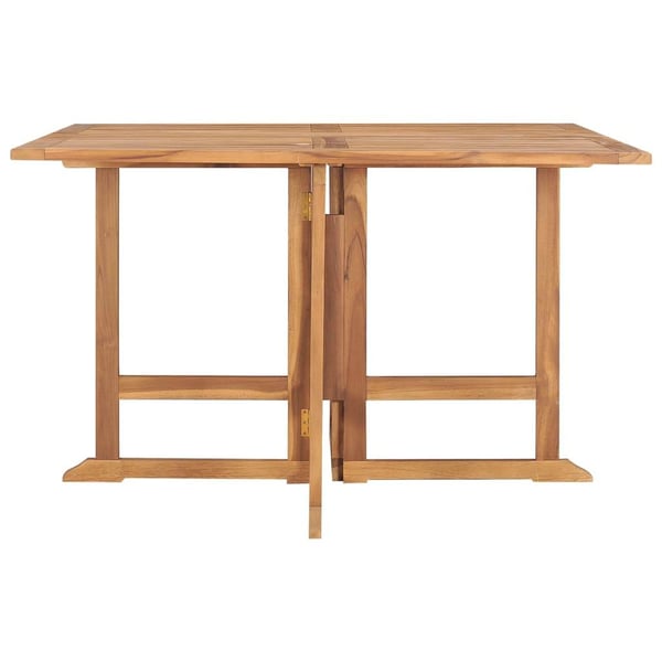 vidaXL Sammenleggbart hagespisebord 110x110x75 cm heltre teak