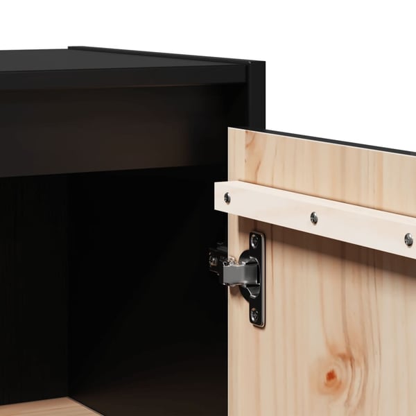 vidaXL Veggskap 2 stk svart 30x30x60 cm heltre furu