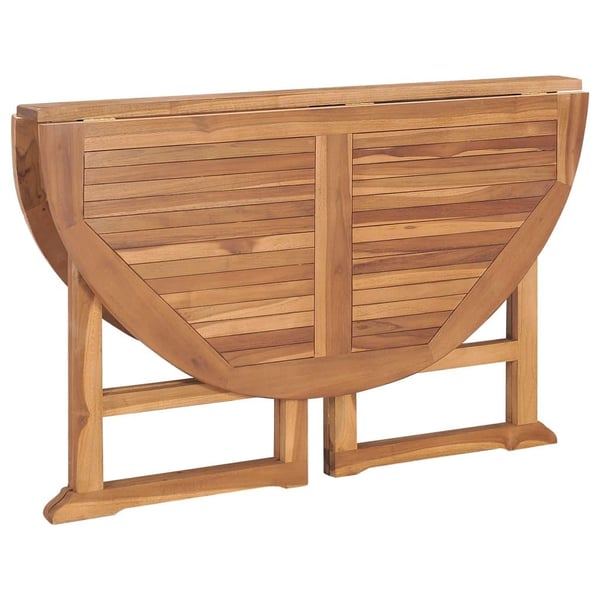 vidaXL Sammenleggbart hagespisebord Ø110x75 cm heltre teak