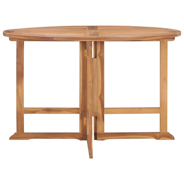 vidaXL Sammenleggbart hagespisebord Ø110x75 cm heltre teak