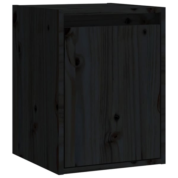 vidaXL Veggskap 2 stk svart 30x30x40 cm heltre furu