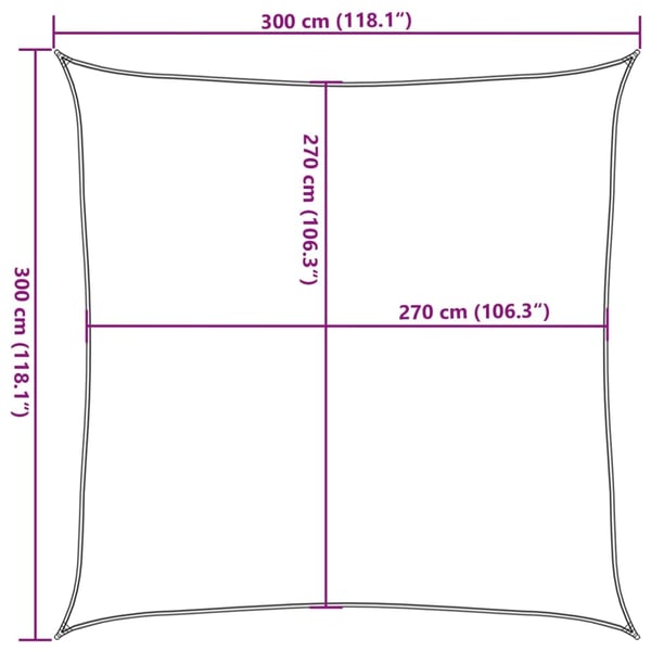 vidaXL Solseil 160 g/m² beige 3x3 m HDPE