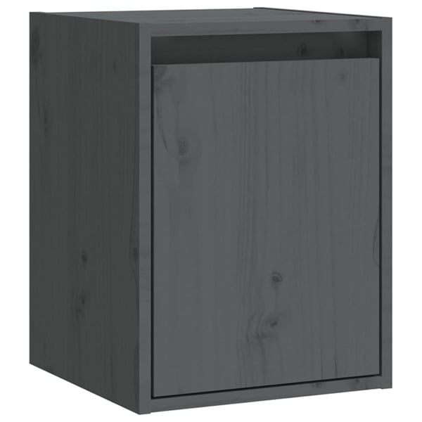 vidaXL Veggskap 2 stk grå 30x30x40 cm heltre furu