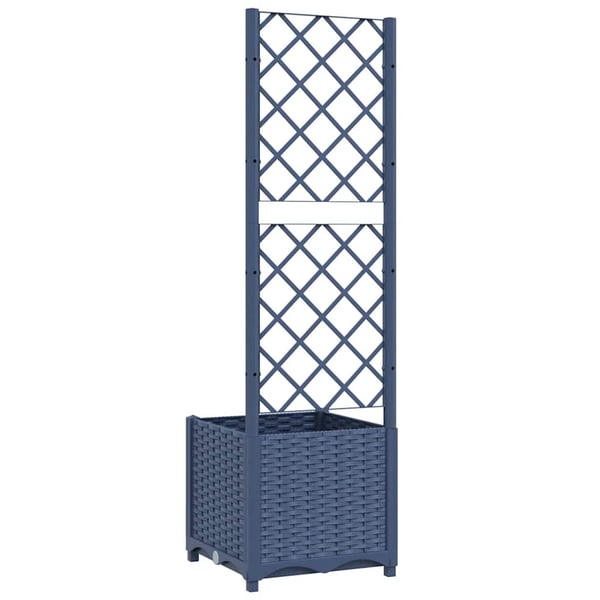 vidaXL Hagepotte med espalier blågrå 40x40x136 cm PP