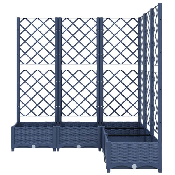 vidaXL Plantekasse med espalier blågrå 120x120x121,5 cm PP