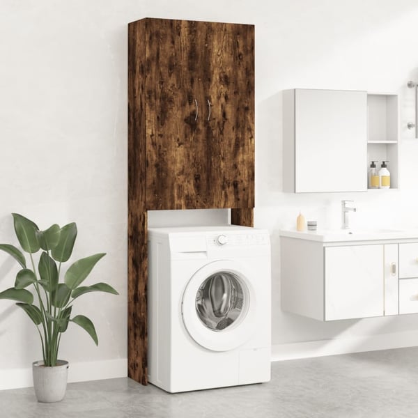 vidaXL vaskemaskineskab 64x25,5x190 cm røget egetræsfarve