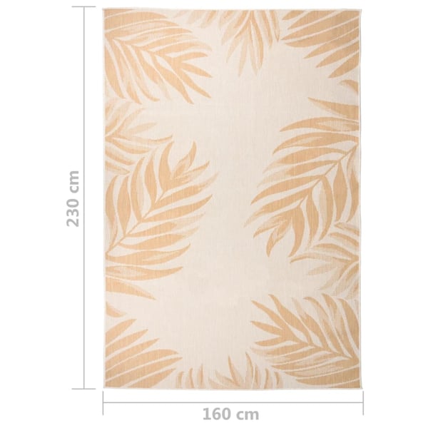 vidaXL Ulkomatto Flatweave 160x230 cm lehtikuvio