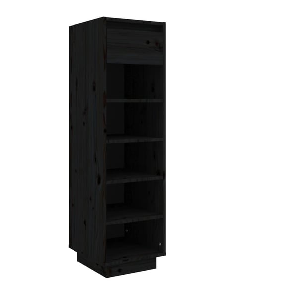 vidaXL Skoskap svart 34x30x105 cm heltre furu