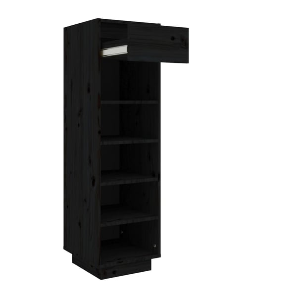 vidaXL Skoskap svart 34x30x105 cm heltre furu