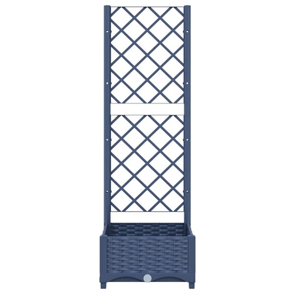 vidaXL Hagepotte med espalier blågrå 40x40x121,5 cm PP