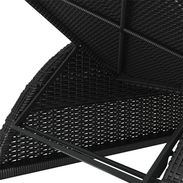 vidaXL liggestol med cremefarvet hynde polyrattan sort