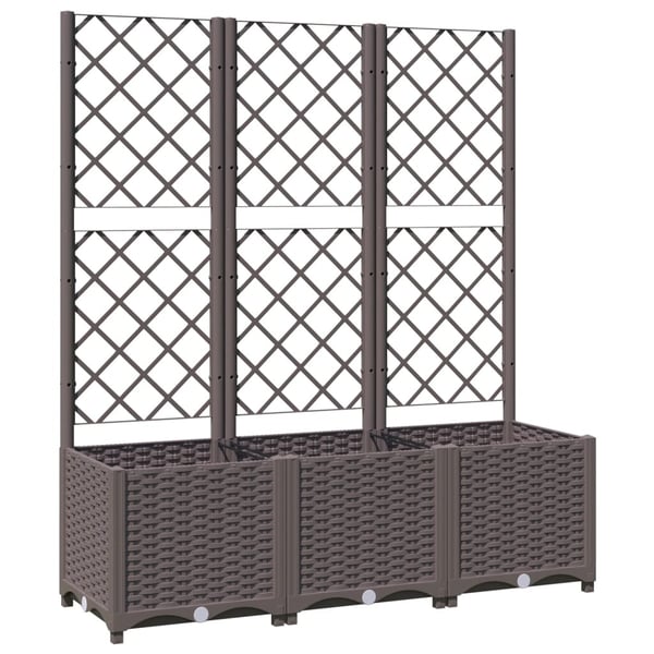 vidaXL Hagepotte med espalier brun 120x40x136 cm PP