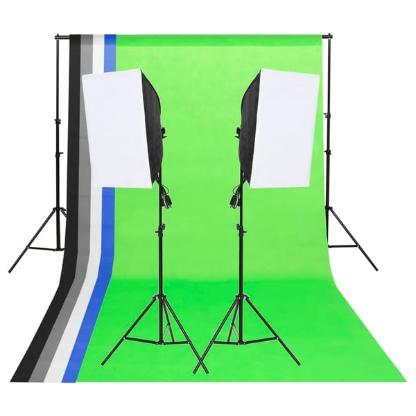 vidaXL fotolamper med baggrunde og softboxes
