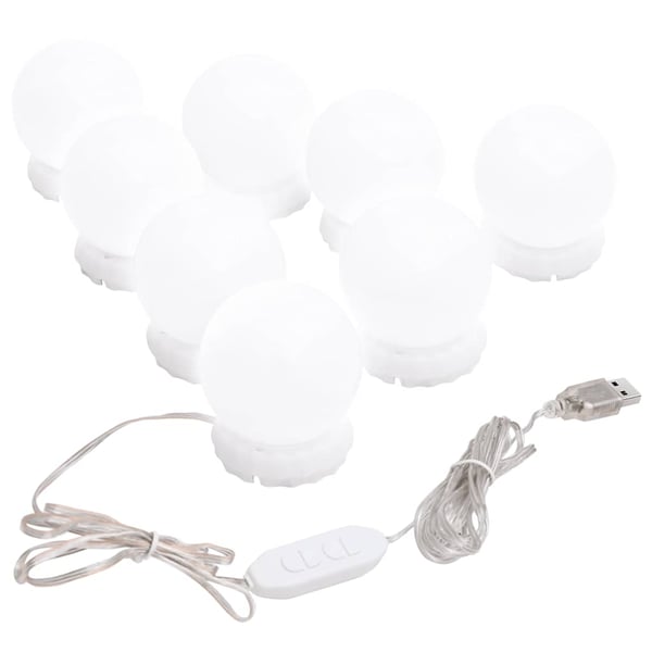 vidaXL spejl med LED-lamper 40x20 cm oval glas