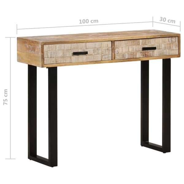 vidaXL Konsollbord 100x30x75 cm heltre mango
