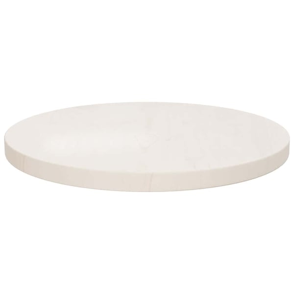 vidaXL Bordplate hvit Ø40x2,5 cm heltre furu