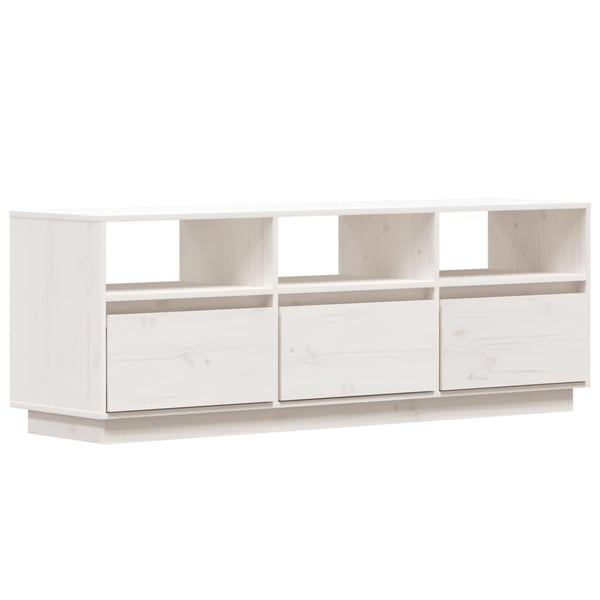 vidaXL TV-benk hvit 140x37x50 cm heltre furu