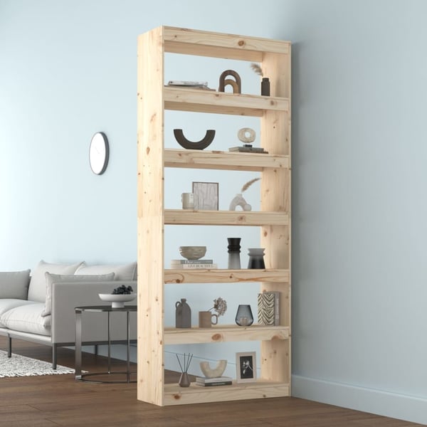 vidaXL Bokhylle/romdeler 80x30x199,5 cm heltre furu