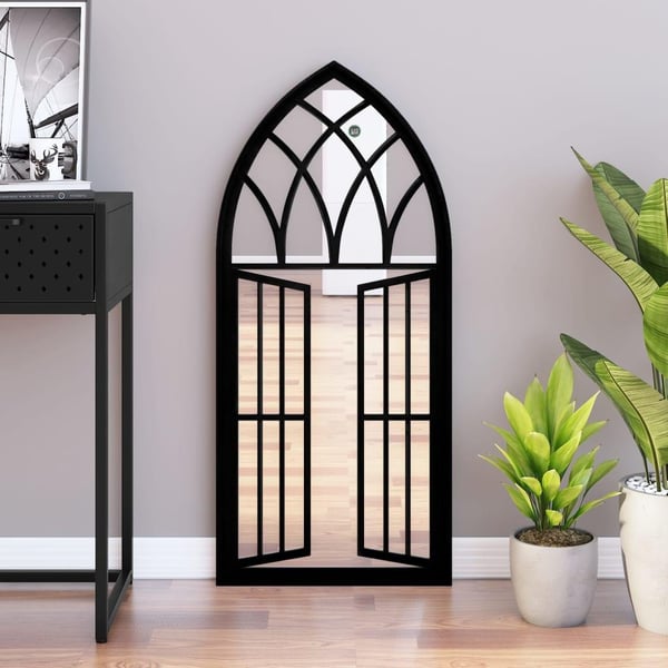 vidaXL spejl 100x45 cm jern sort