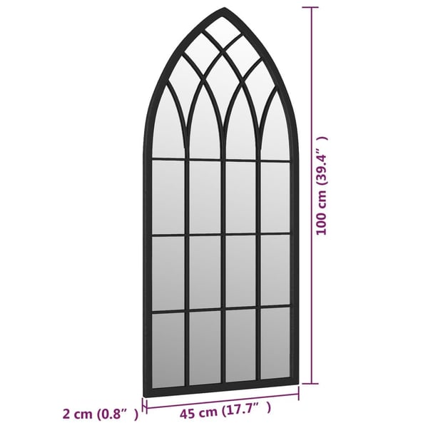 vidaXL spejl 100x45 cm jern sort