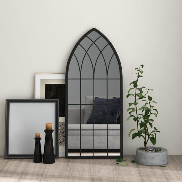 vidaXL spejl 100x45 cm jern sort