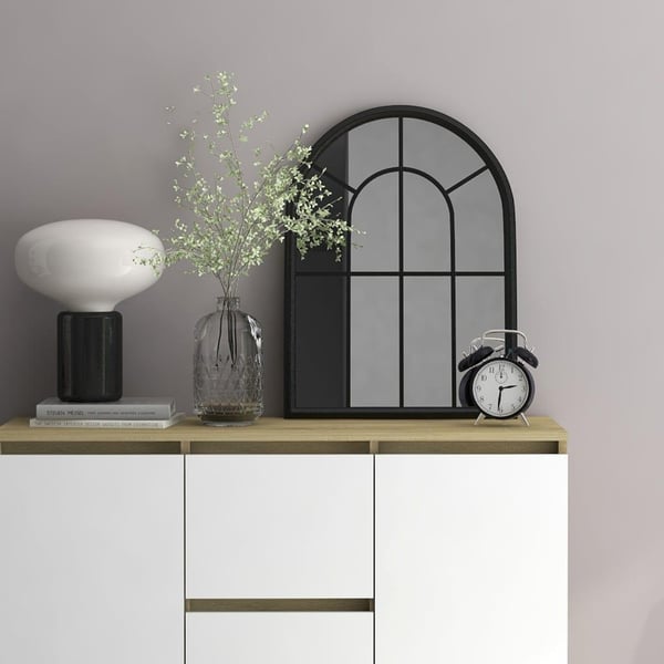 vidaXL Peili musta 60x45 cm rauta sisäkäyttöön