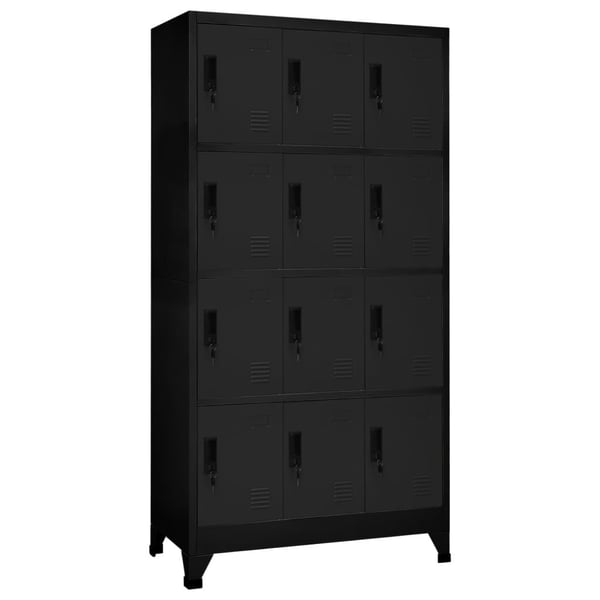 vidaXL skab 90x45x180 cm stål sort