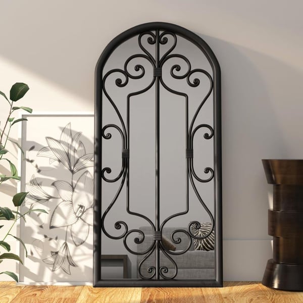 vidaXL spejl 100x45 cm jern sort