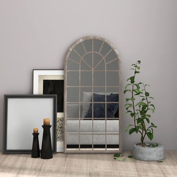 vidaXL spejl 90x45 cm jern sandfarvet