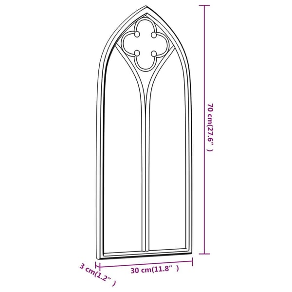 vidaXL spejl 70x30 cm jern sort