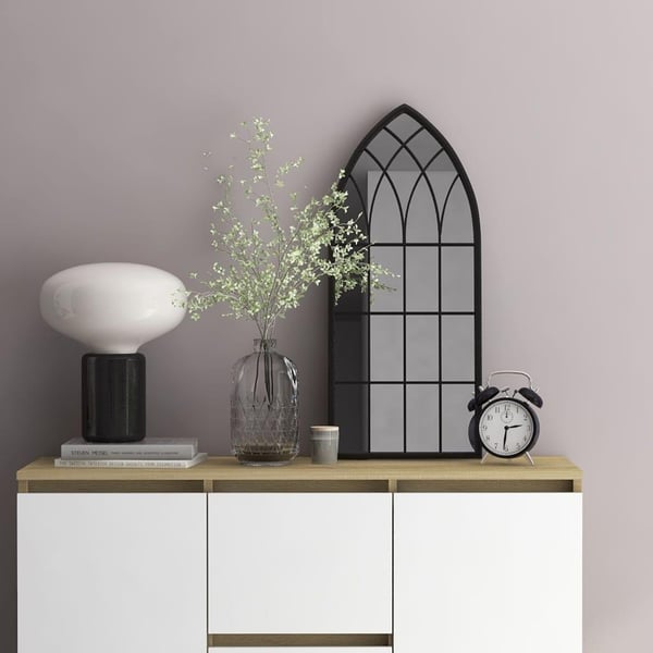 vidaXL Peili musta 70x30 cm rauta sisäkäyttöön