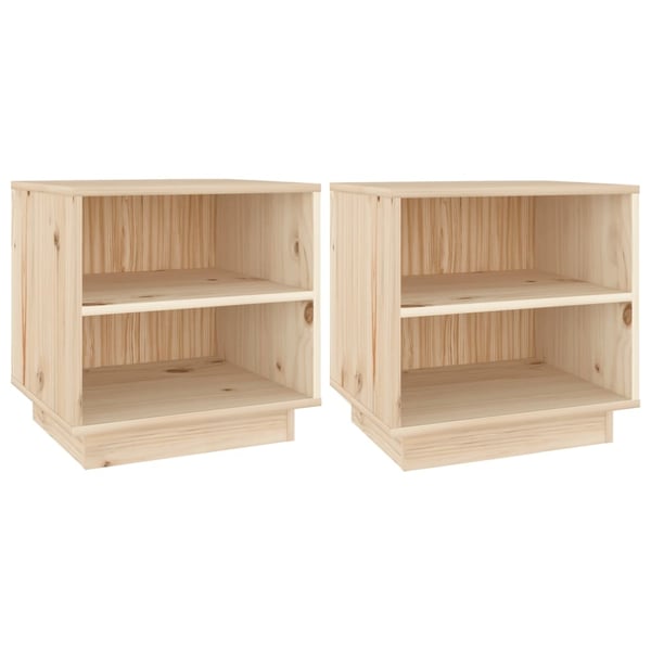 vidaXL Nattbord 2 stk 40x34x40 cm heltre furu