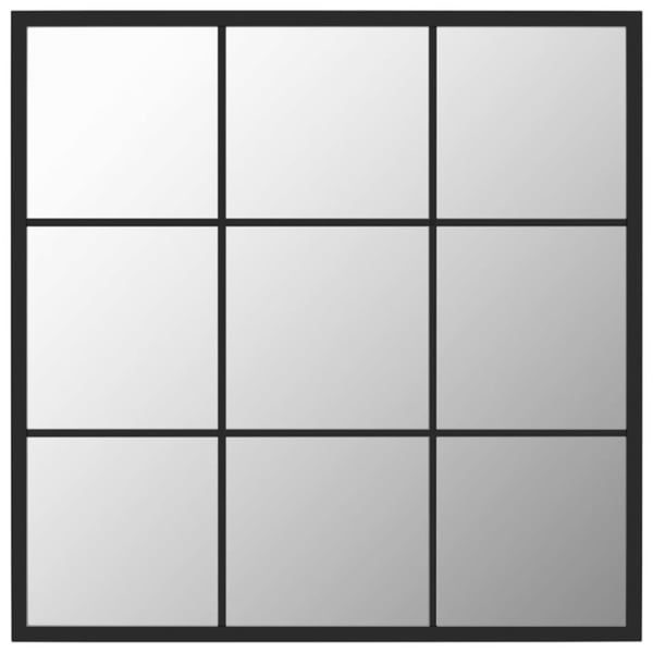 vidaXL vægspejl 60x60 cm metal sort