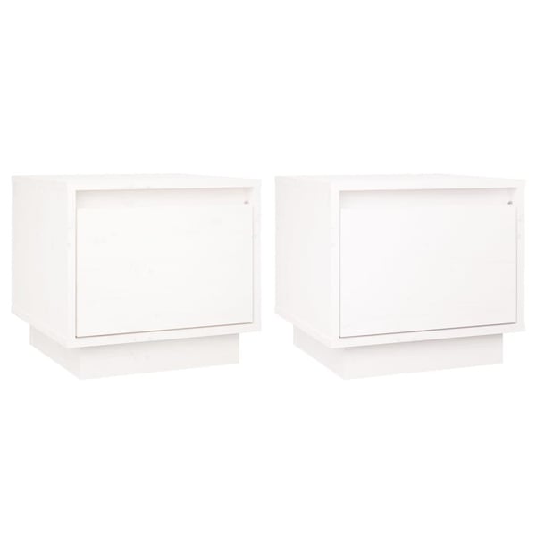 vidaXL Nattbord 2 stk hvit 35x34x32 cm heltre furu