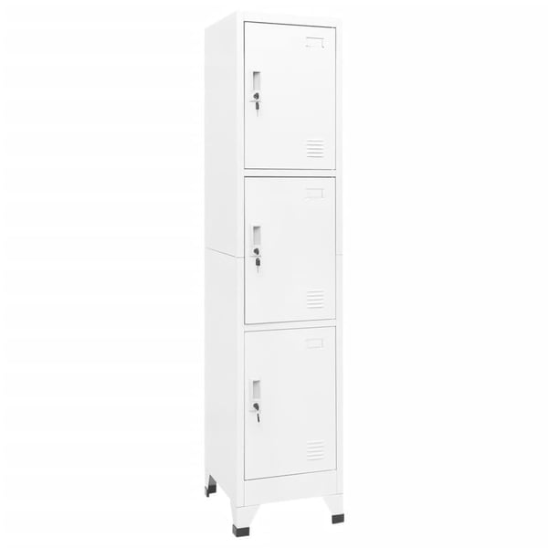 vidaXL skab 38x45x180 cm stål hvid