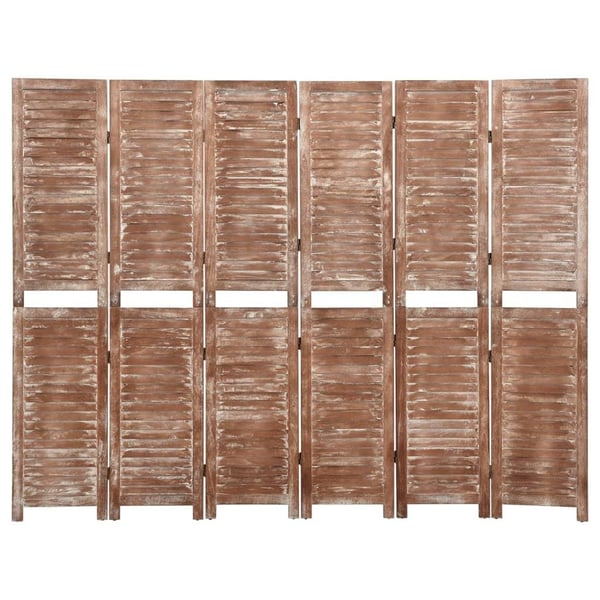 vidaXL Romdeler 6 paneler brun 210x165 cm heltre keisertre