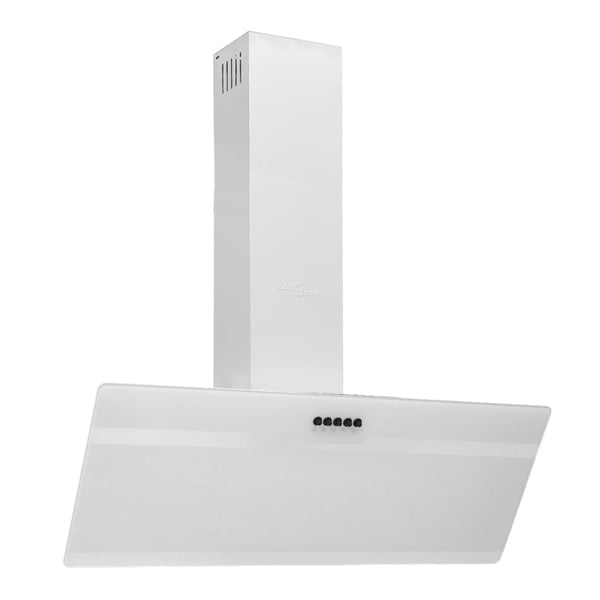 vidaXL væghængt emhætte 90 cm stål og hærdet glas hvid