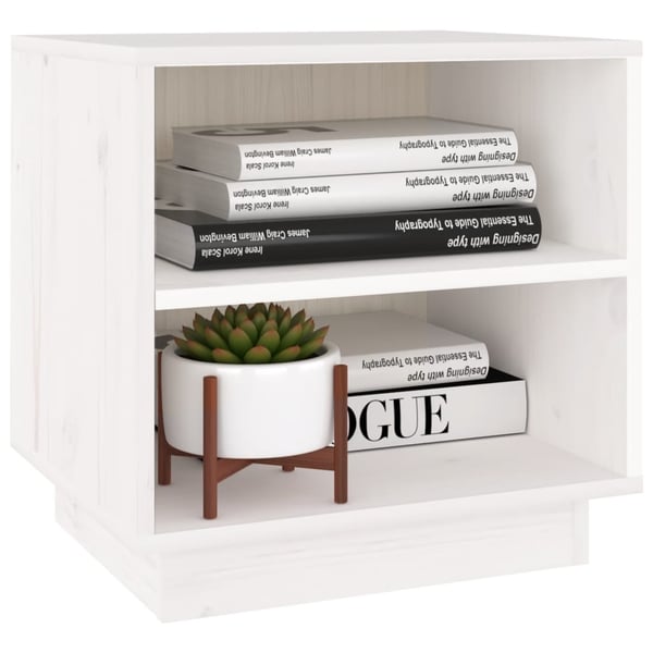 vidaXL Nattbord 2 stk 40x34x40 cm heltre furu hvit