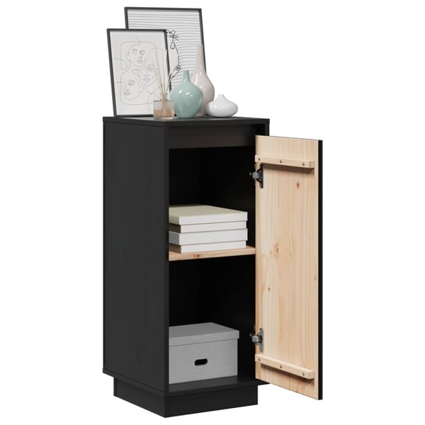 vidaXL Skjenker 2 stk svart 31,5x34x75 cm heltre furu