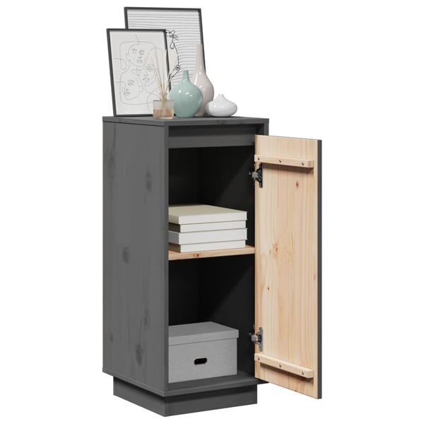 vidaXL Skjenker 2 stk grå 31,5x34x75 cm heltre furu