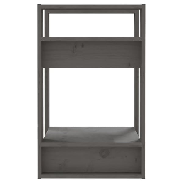 vidaXL bogreol/rumdeler 41x35x57 cm massivt fyrretræ grå