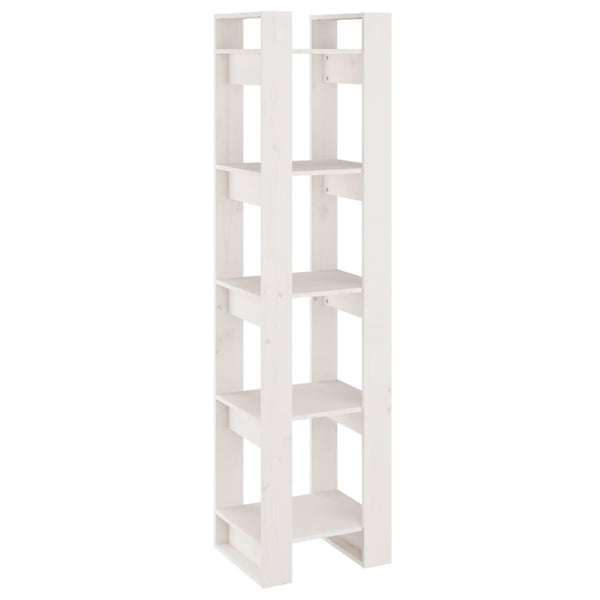 vidaXL bogreol/rumdeler 41x35x160 cm massivt fyrretræ hvid